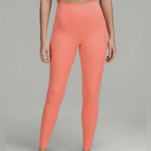 Lululemon Leggings- Raspberry cream. Tiny stain. DOUBLE LINED.